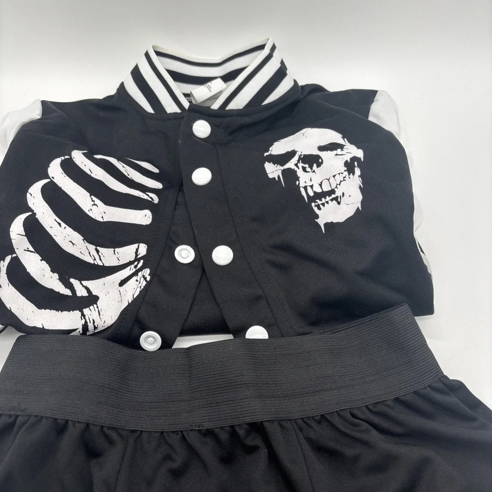 Girls Skeleton Scare Squad Halloween Costume Skirt And Jacket Medium‎ 8 To 10